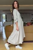 Made in Italy Donegal Cotton Jersey Smock Dress Stone